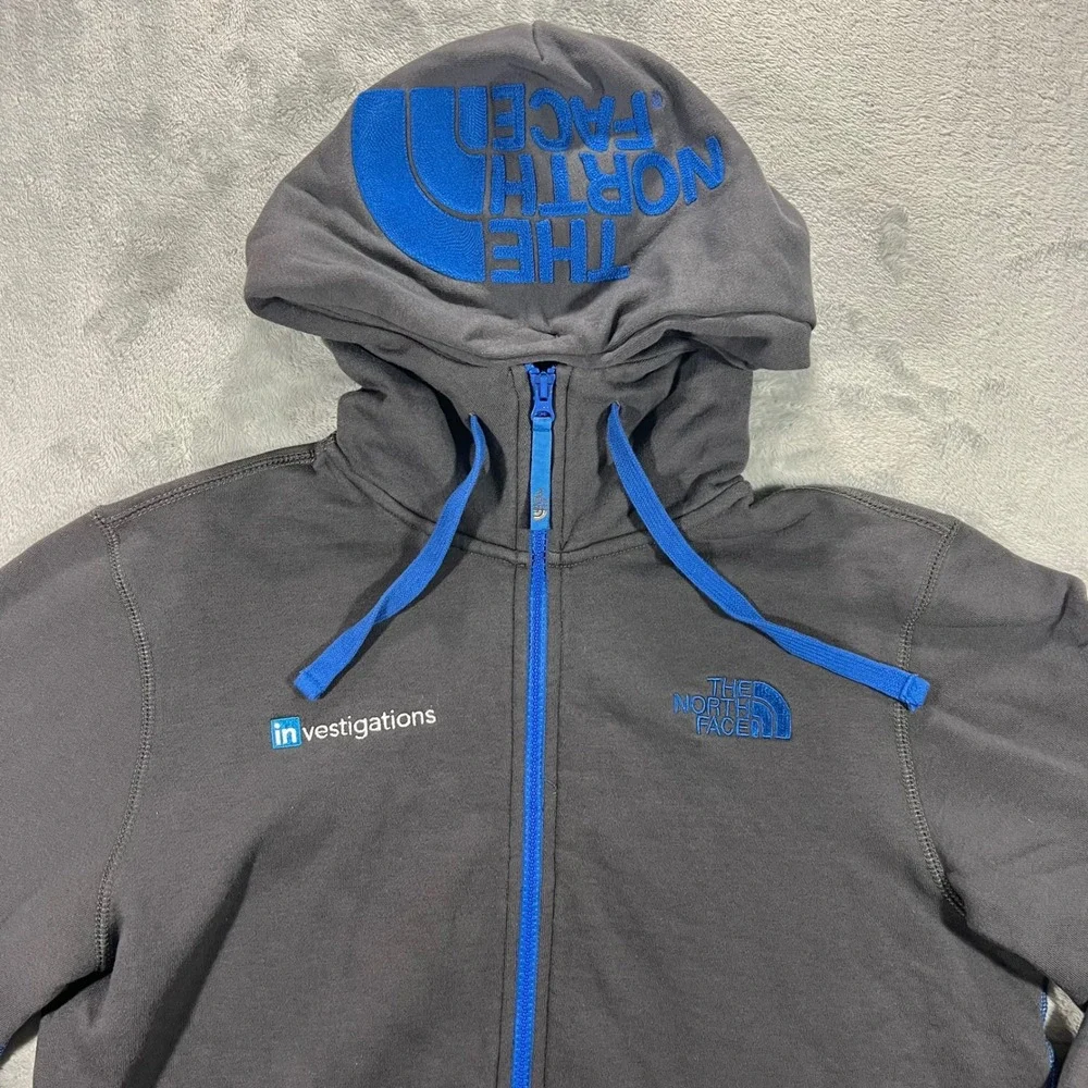 The North Face Full Zip Hoodie Mens Medium‎ Grey Blue LinkedIn Investigations